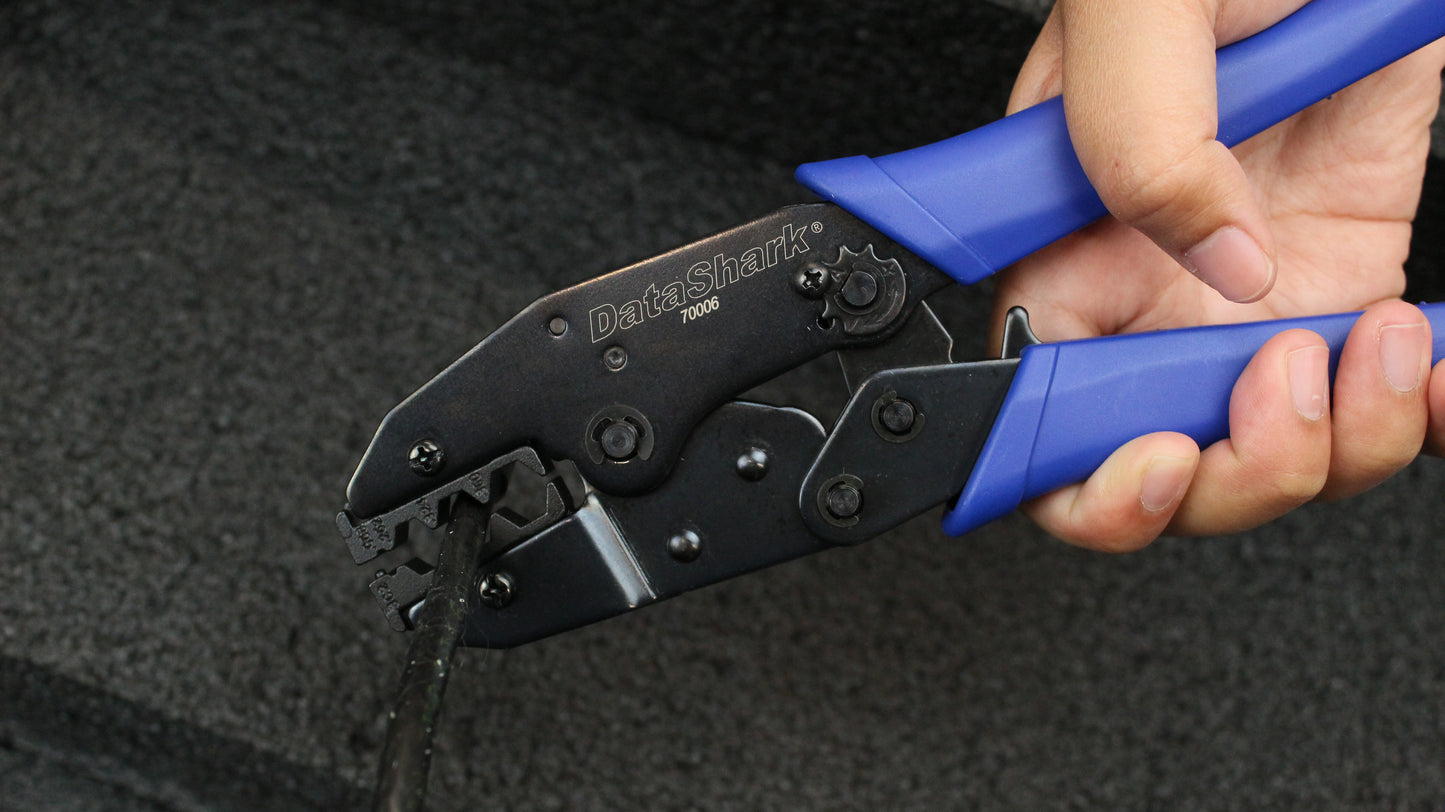 DataShark RG6/RG6Q Shielded Cable Crimper - Crimp CATV Hex F-Connectors